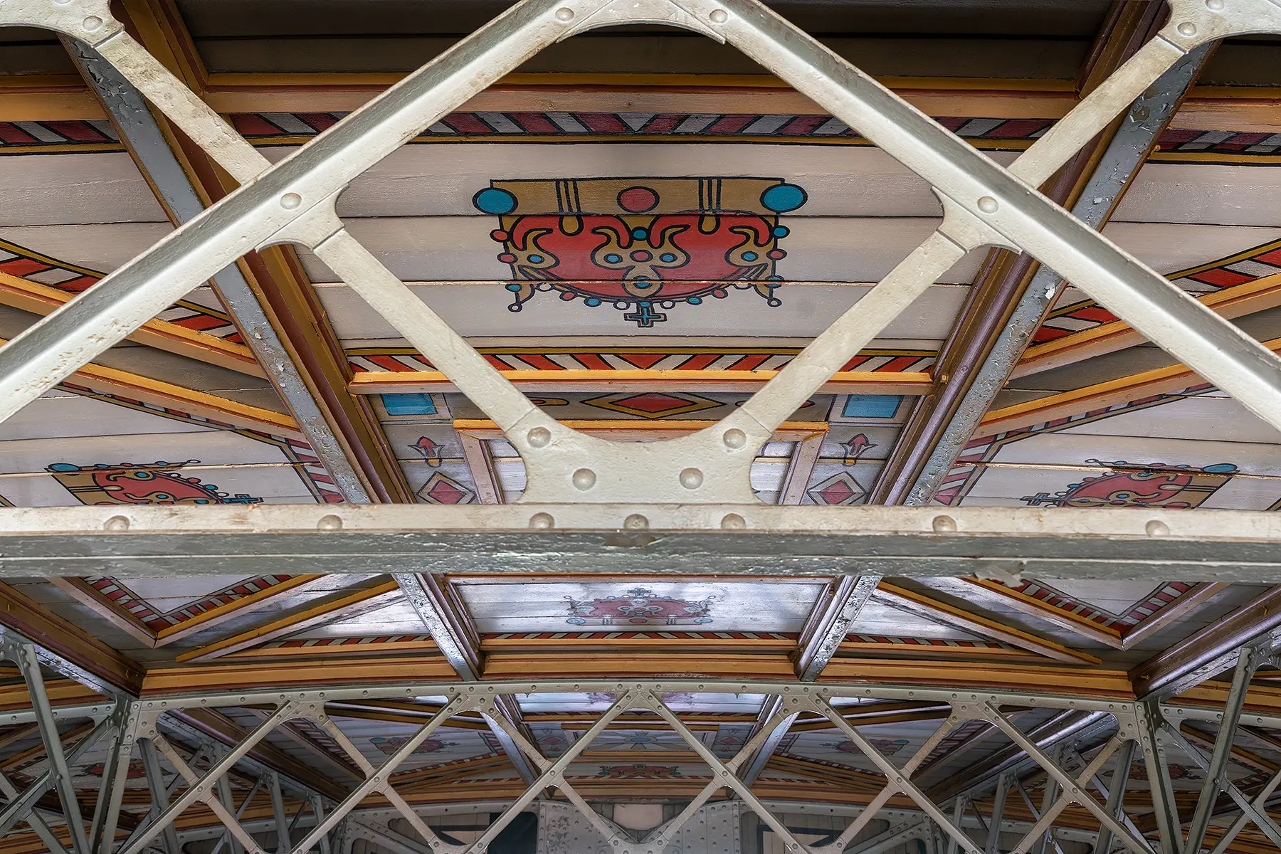 Original ceiling paintings in the Central Hall of the Industrial Palace