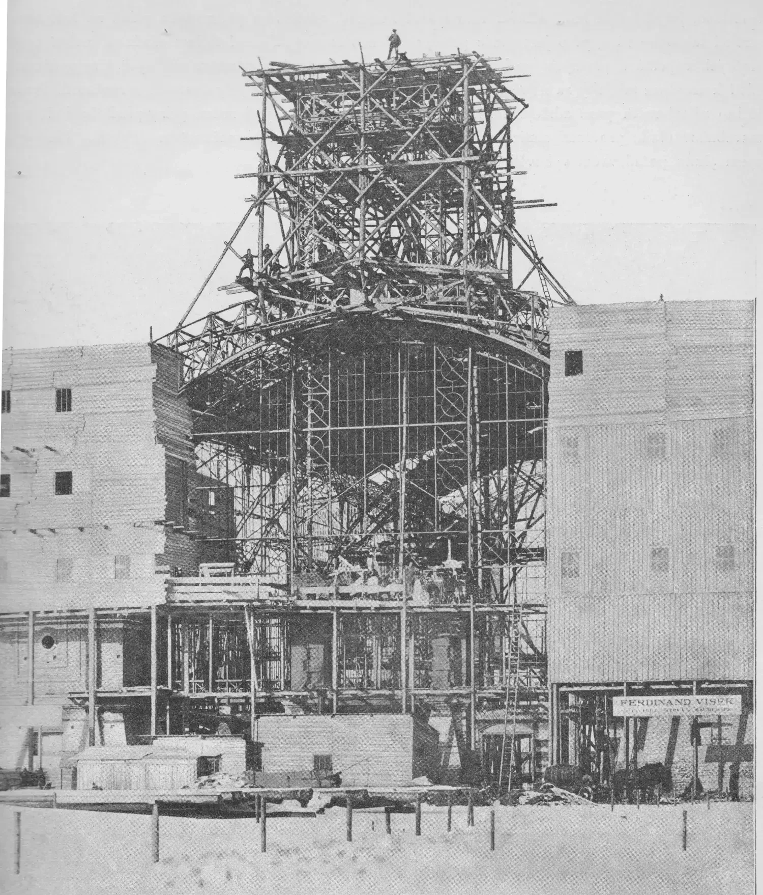 Construction of the Industrial Palace Tower, January 15, 1891